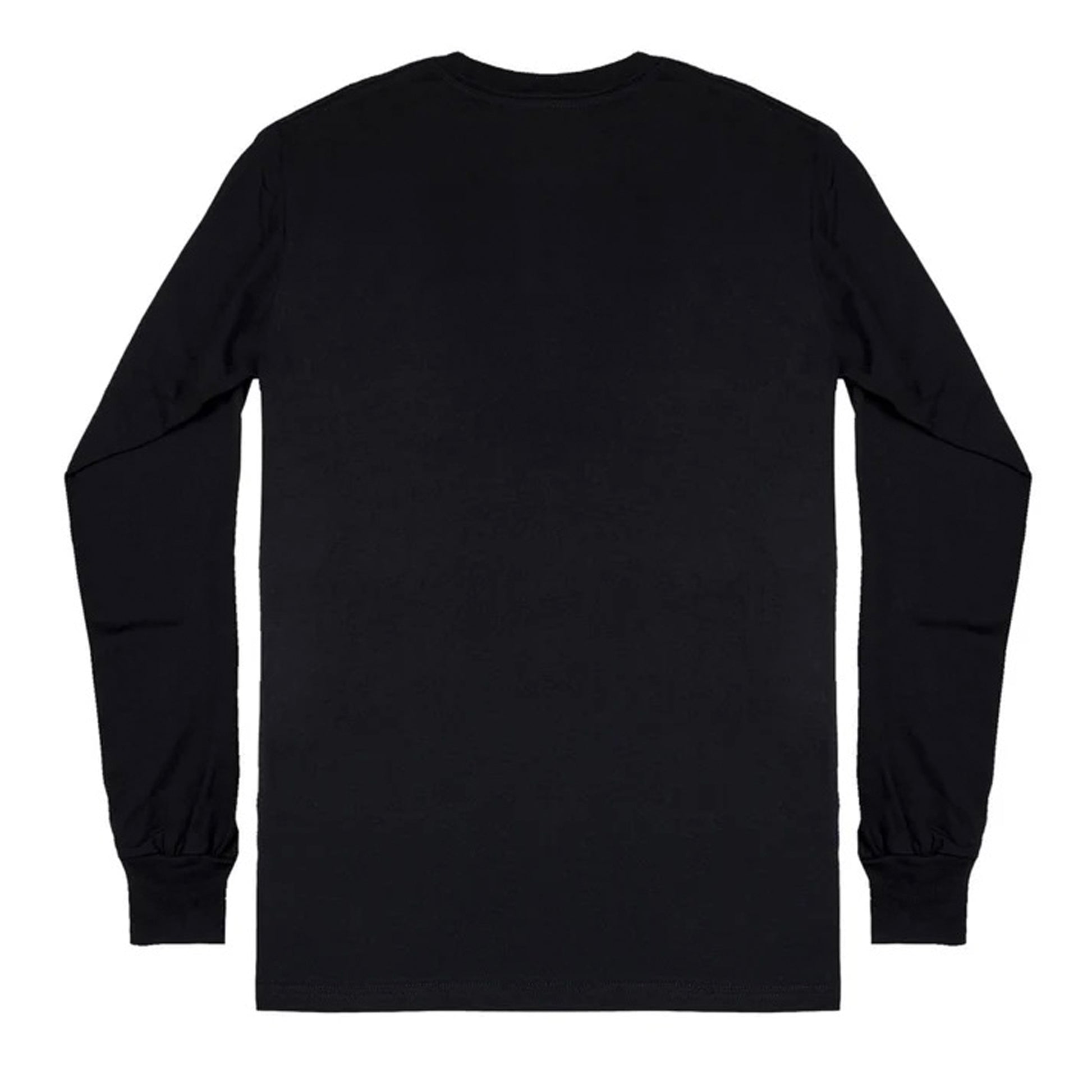 Back of long sleeve t-shirt, plain with no design.
