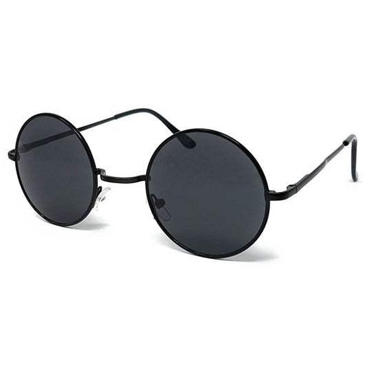 ROUND SUNGLASSES Black Frame Black Lens