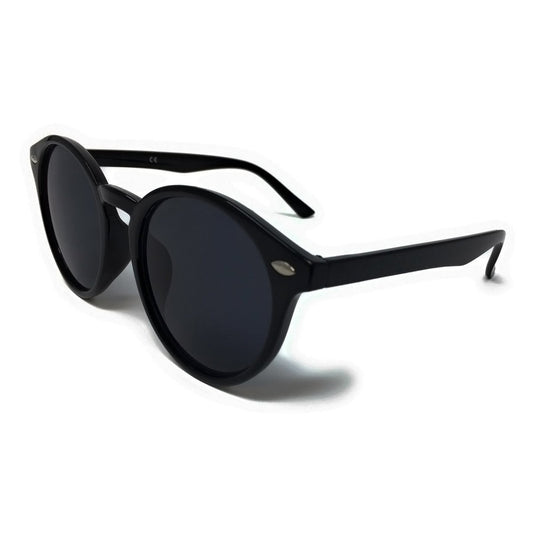 LARGE ROUND SUNGLASSES Black Frame Black Lens