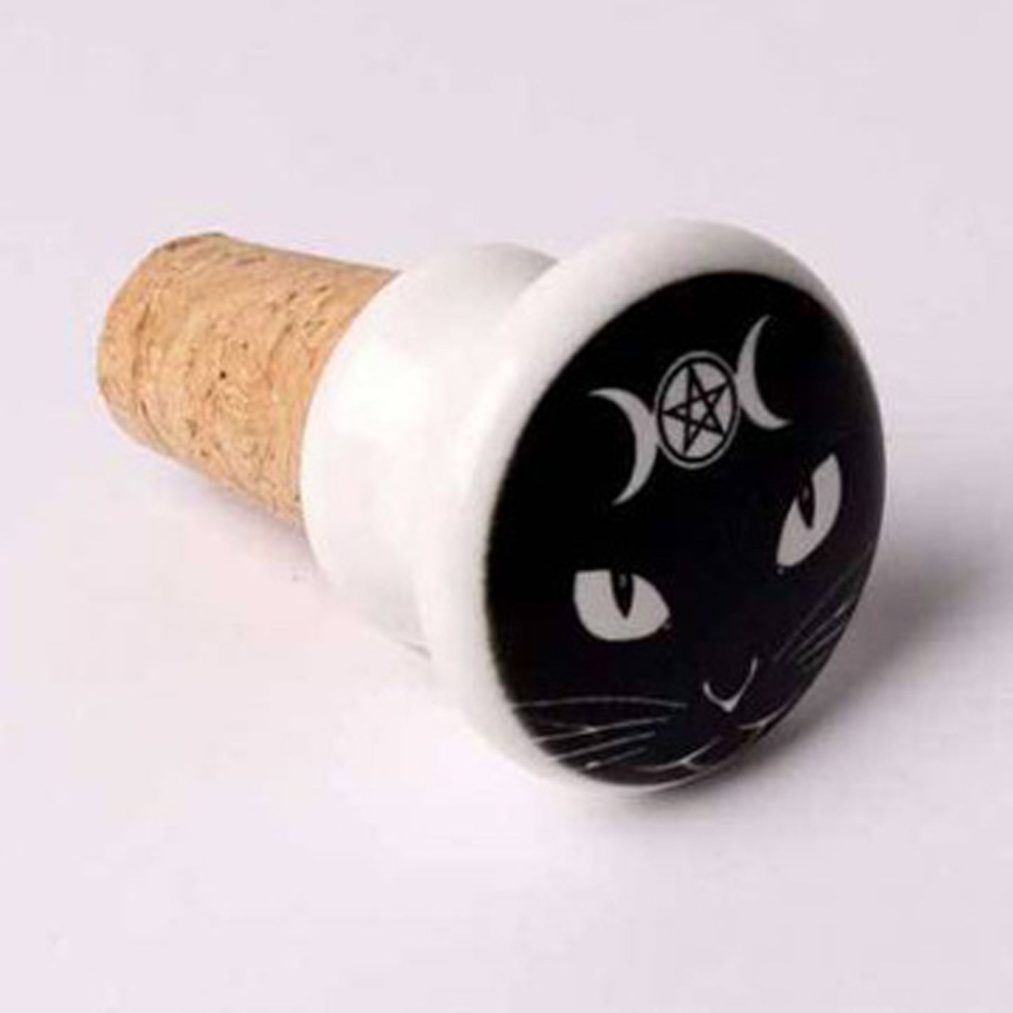 ALCHEMY GOTHIC Triple Moon Cat: Bottle Stopper