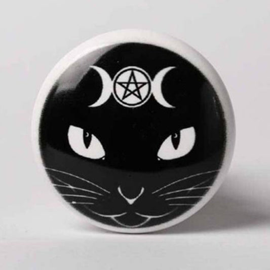 ALCHEMY GOTHIC Triple Moon Cat: Bottle Stopper