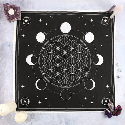 MOON PHASE CRYSTAL GRID Altar Cloth
